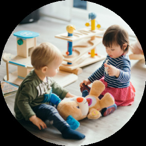 Children enjoying on-site childcare