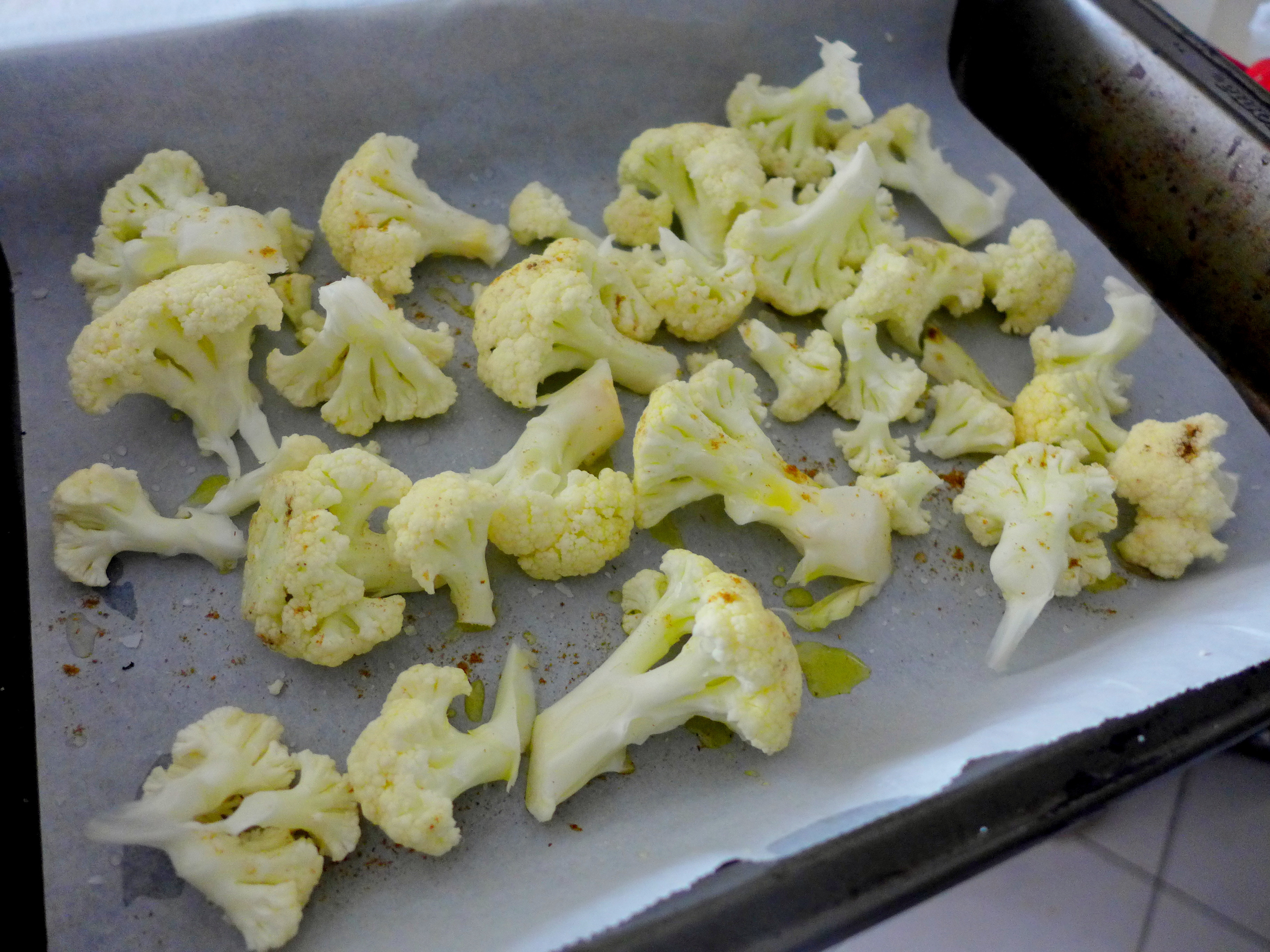 Olive oil, salt, pepper, before the cumin and turmeric. 