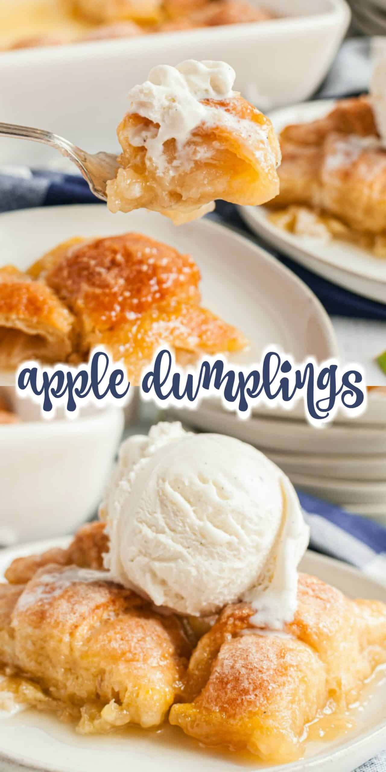 Close-up shot of rolling apple slices in crescent roll dough, demonstrating the simple steps to assemble Pioneer Woman's Mountain Dew Apple Dumplings.