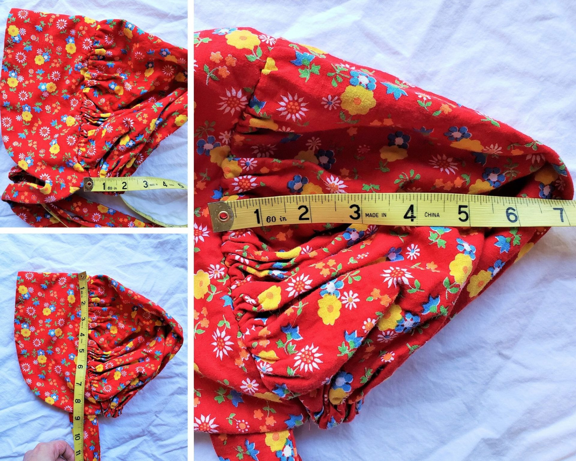 Vintage bonnet used as a template for creating a pioneer bonnet pattern