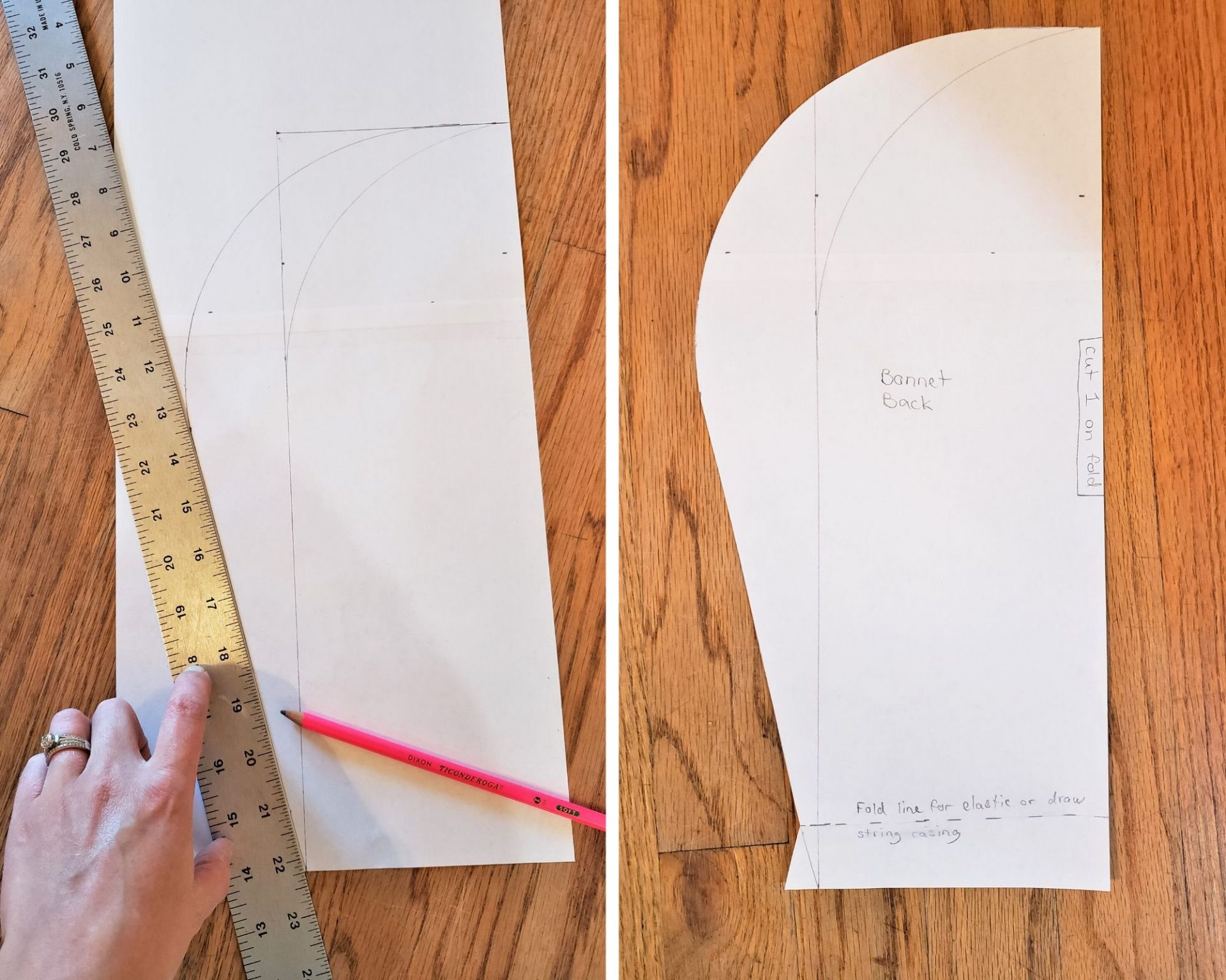 Refining the crown pattern shape using a t-square