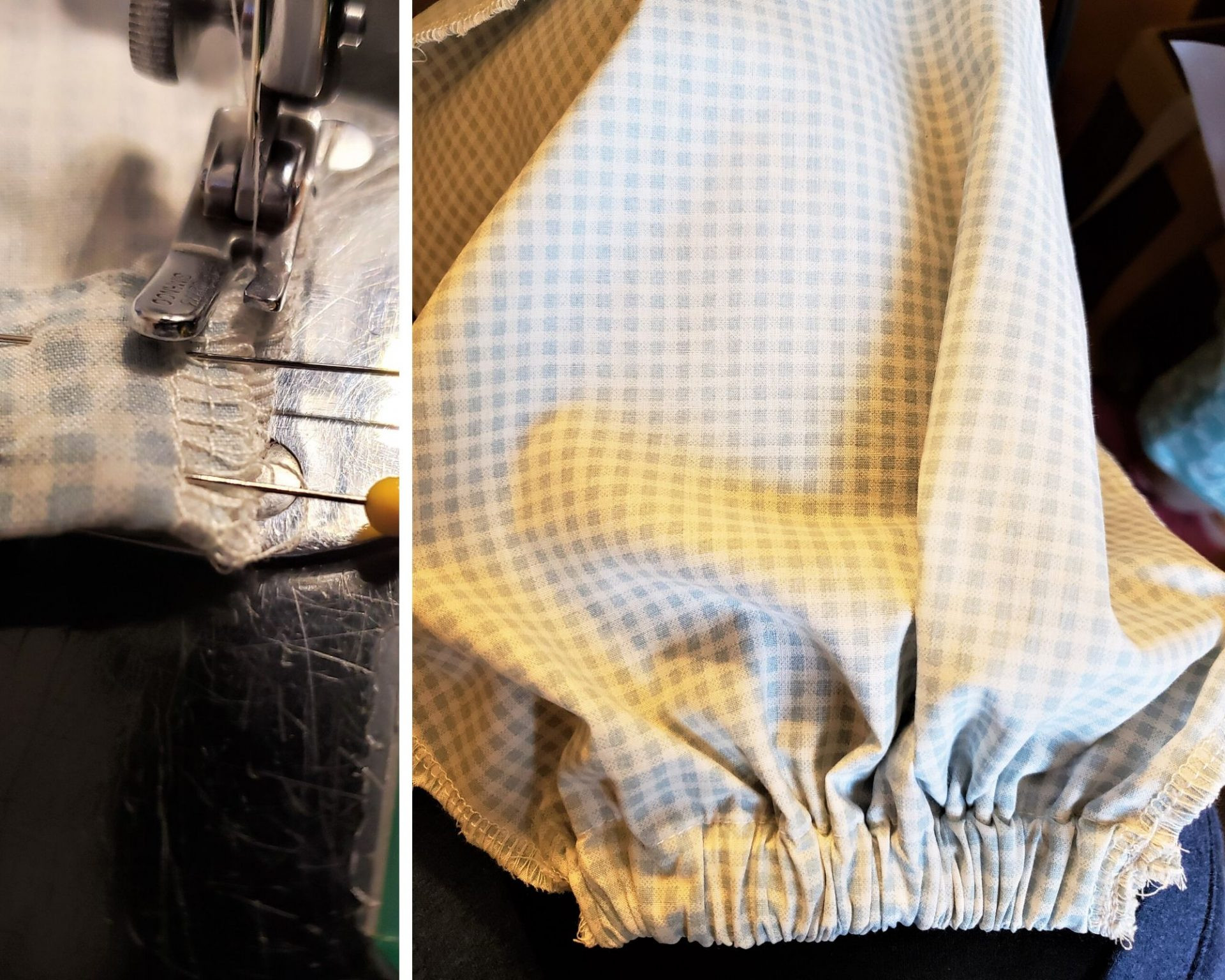 Threading elastic through the casing of the bonnet crown