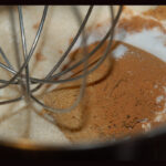 Close-up of ingredients for peach crumble