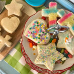 Close-up of beautifully decorated sugar cookies