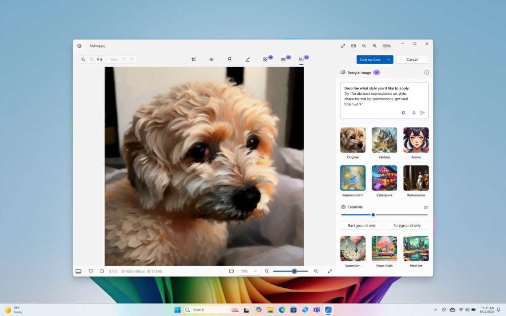 MS Paint Interface